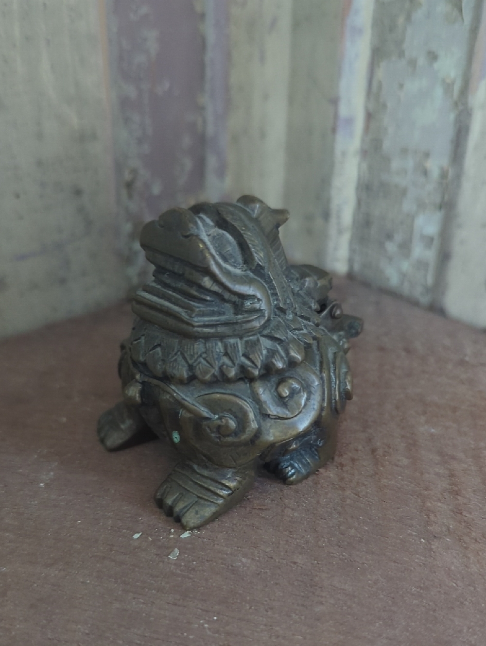 Antique Chinese Inkwell With Mythical Creature
